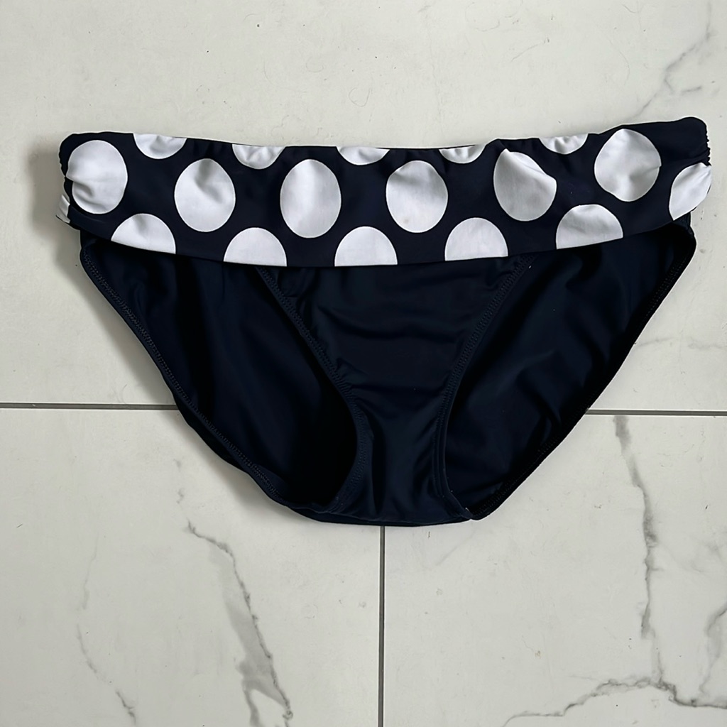Navy White Swimming Suit Bottoms Bathing Suit Polka Dot Lauren Ralph Lau